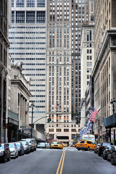 NEW YORK, USA - JULY 4, 2013: Vanderbilt Avenue view in New York. Almost 19 million people live in New York City metropolitan area.