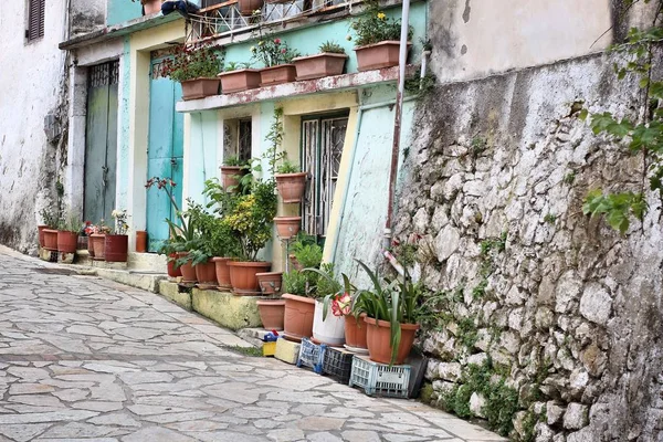 Corfu village Gatuvy — Stockfoto