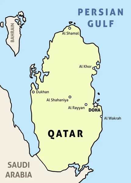Kaart van qatar — Stockvector