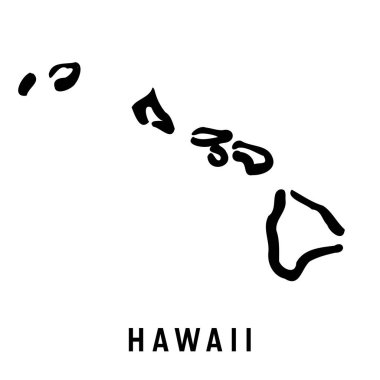 Hawaii basit harita - basit harita vektör