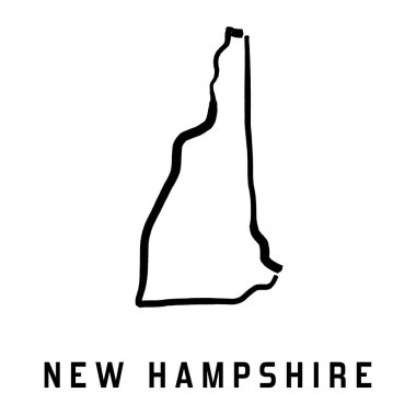 New Hampshire - basit harita vektör