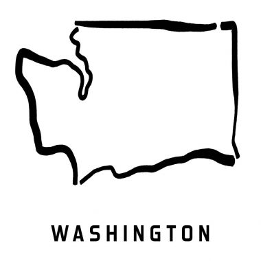 Washington - basit harita vektör
