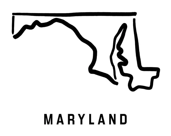 Mapa de Maryland - vetor de mapa simples —  Vetores de Stock