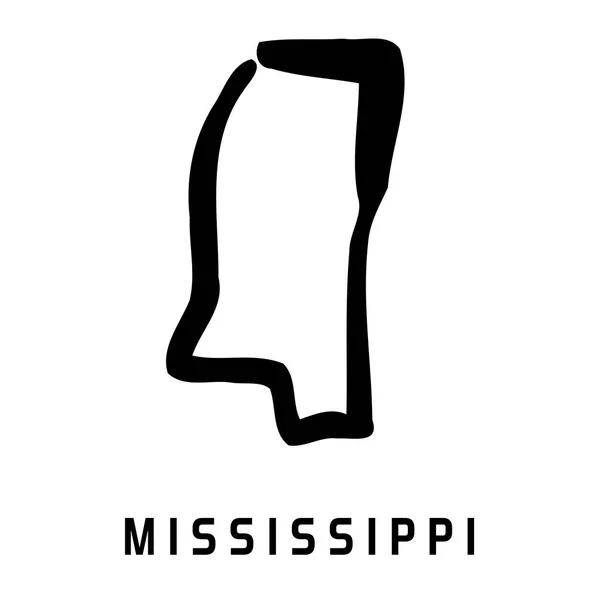 Mississippi - vetor de mapa simples —  Vetores de Stock