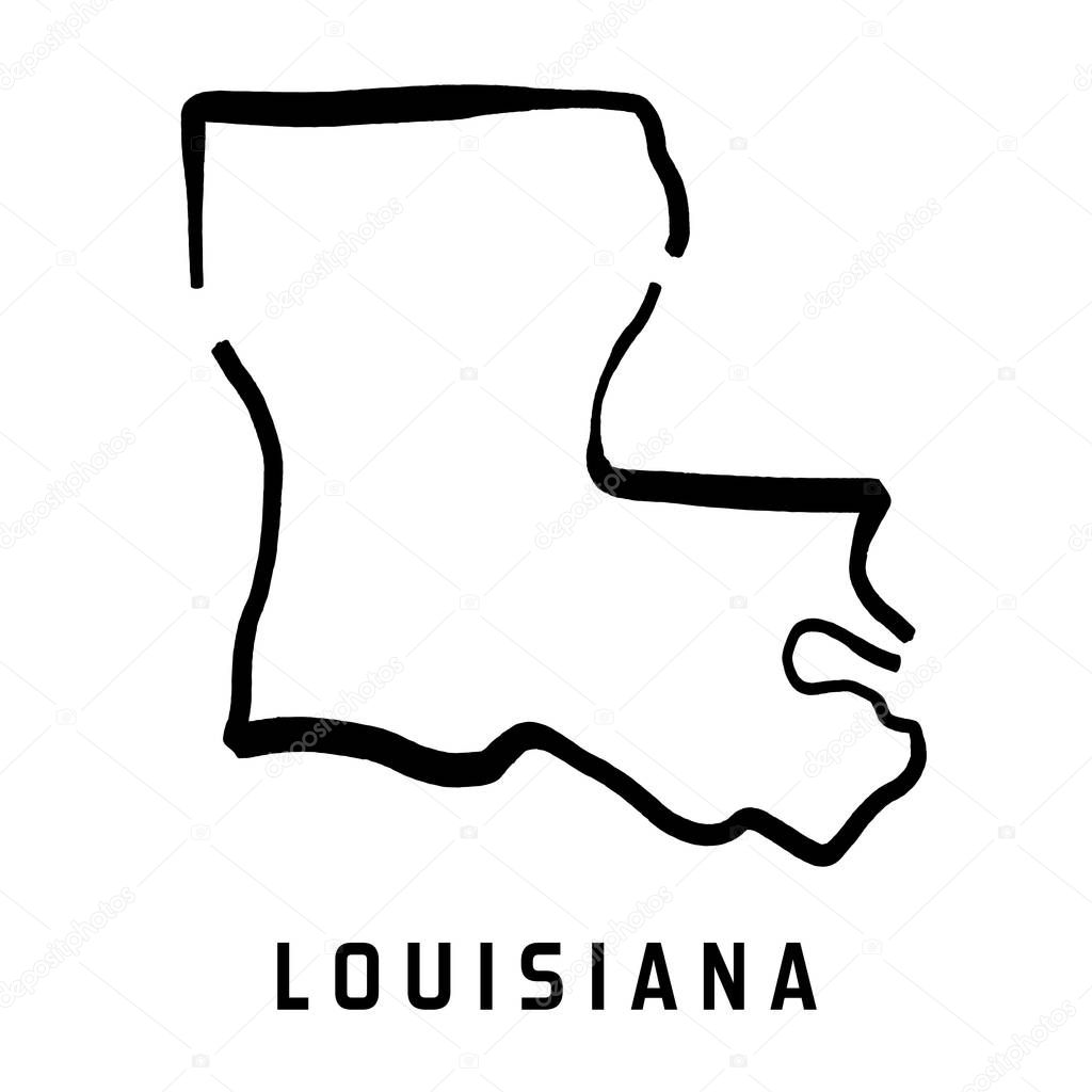Louisiana simple logo. State map outline - smooth simplified US state shape map vector.