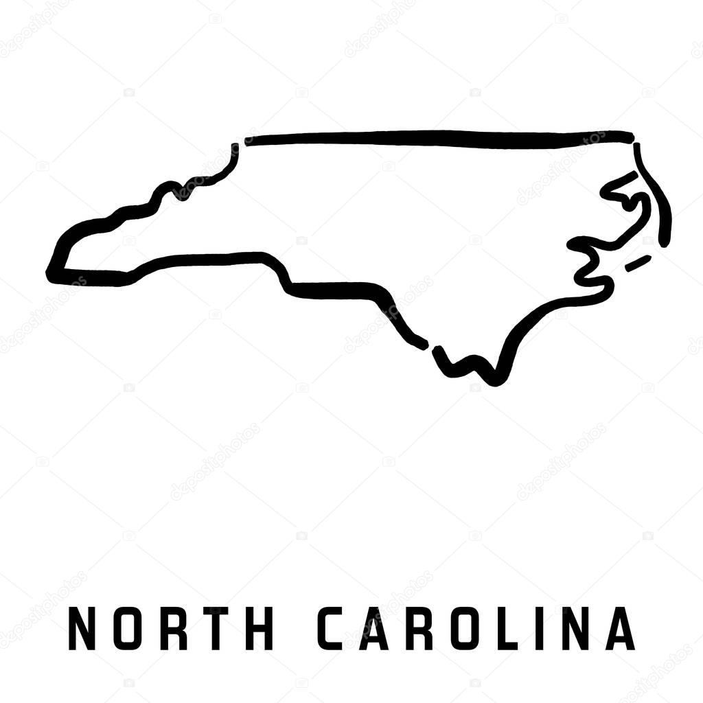 North Carolina simple logo. State map outline - smooth simplified US state shape map vector.