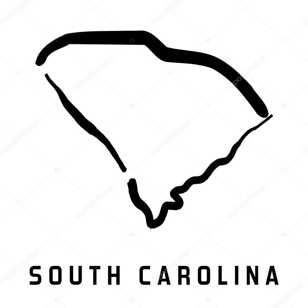 South Carolina simple logo. State map outline - smooth simplified US state shape map vector.