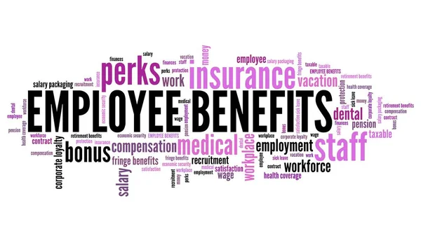 Employee benefits - word cloud illustration — Stock Photo, Image