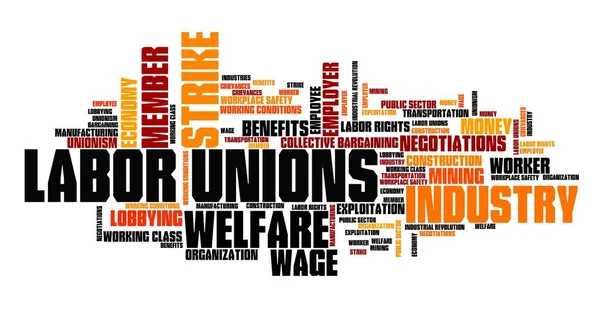 Labor unions - word cloud illustration — Stock Photo, Image