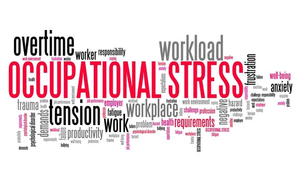 Stress professionnel - illustration nuageuse de mots — Photo