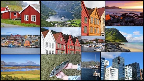 Norge fotokollage — Stockfoto