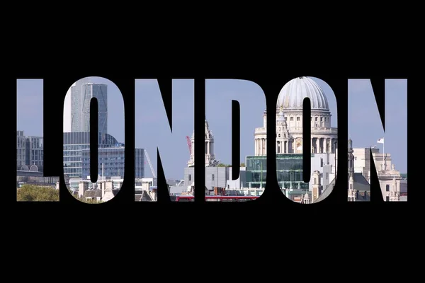 Londýn slovo na černém pozadí — Stock fotografie