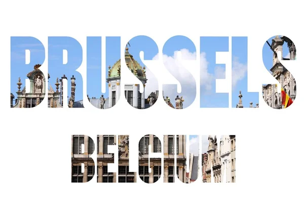 Znak w Brukseli - podróży tekst — Zdjęcie stockowe