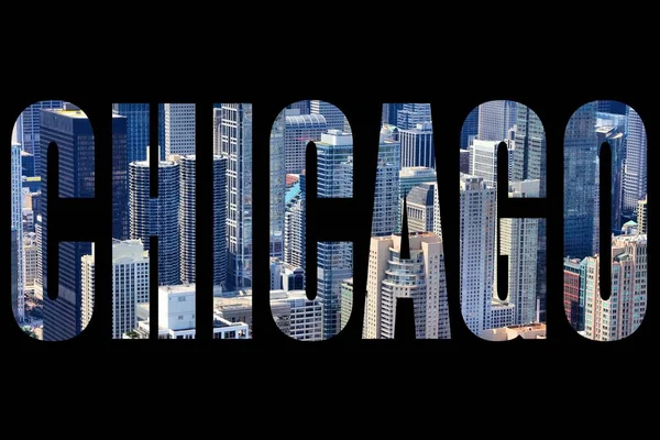 Chicago sign - travel text — Stock Photo, Image