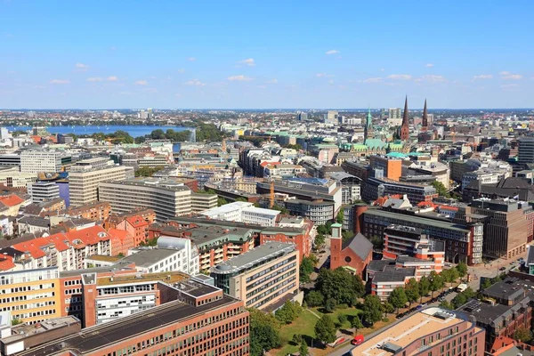 Hamburg Stad luchtfoto — Stockfoto