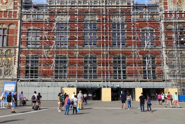 Amsterdams centralstation renovering — Stockfoto