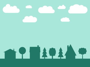 Küçük kasaba - vektör grafikleri