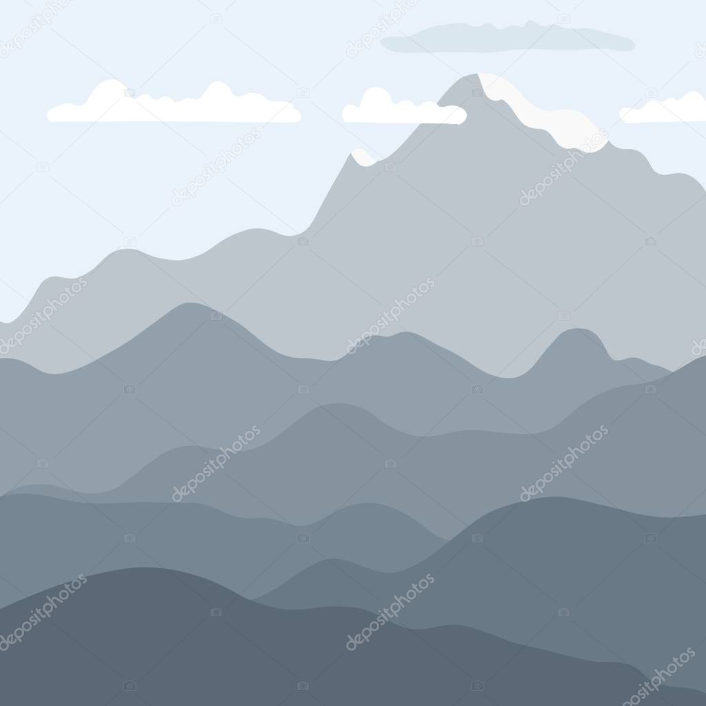 Mountain background - vector graphics