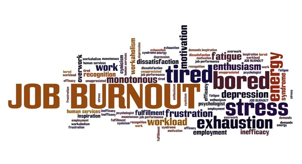 Burnout di lavoro - parola nube — Foto Stock