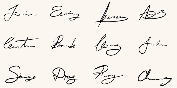 Business signature set — Stock Vector