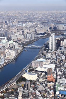 Tokyo, Japonya havadan görünümü