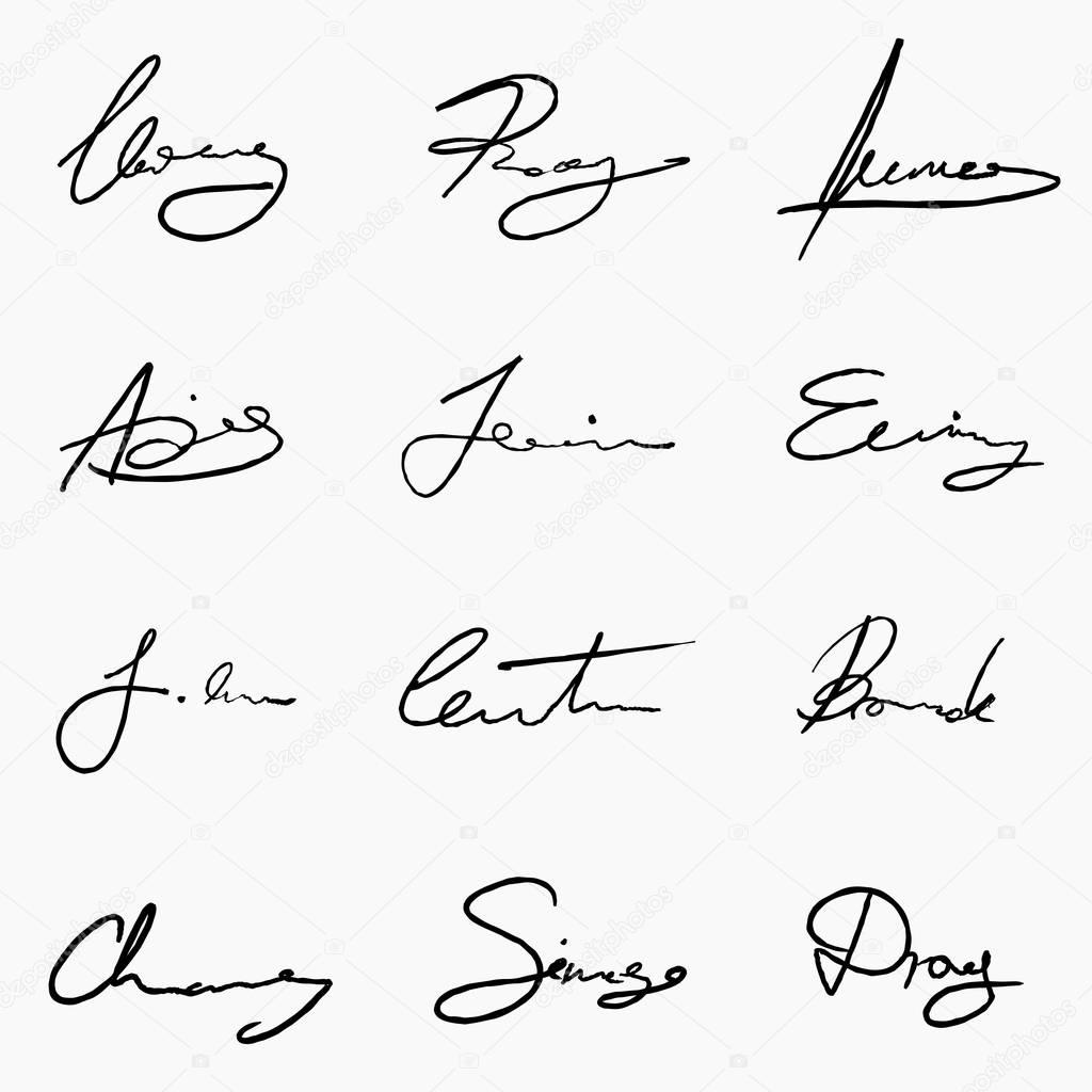 Business signature set - vector