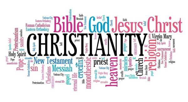 Cristianismo - palabra nube ilustración —  Fotos de Stock