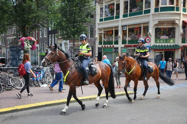 荷兰，阿姆斯特丹警察 — 图库照片