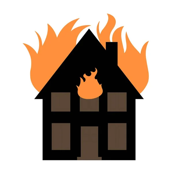 Maison en feu — Image vectorielle