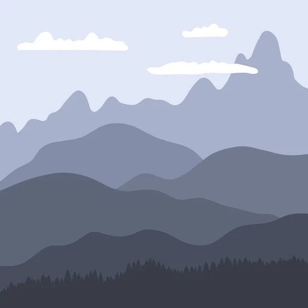 Capas de montaña - ilustración vectorial — Vector de stock