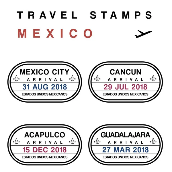 Meksika seyahat hedefleri — Stok Vektör