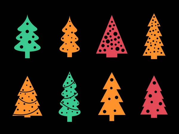 Christmas tree icons — Stock Vector
