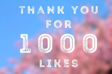 1000 likes - social media celebration clipart