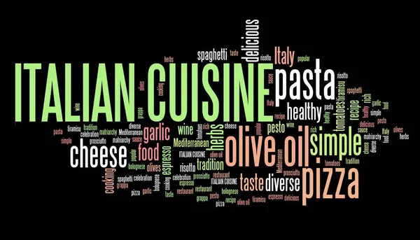 Italienisches Essen - Wortwolke — Stockfoto