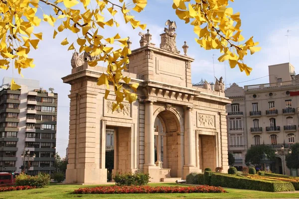 Autunno Valencia - fogliame giallo caduta — Foto Stock