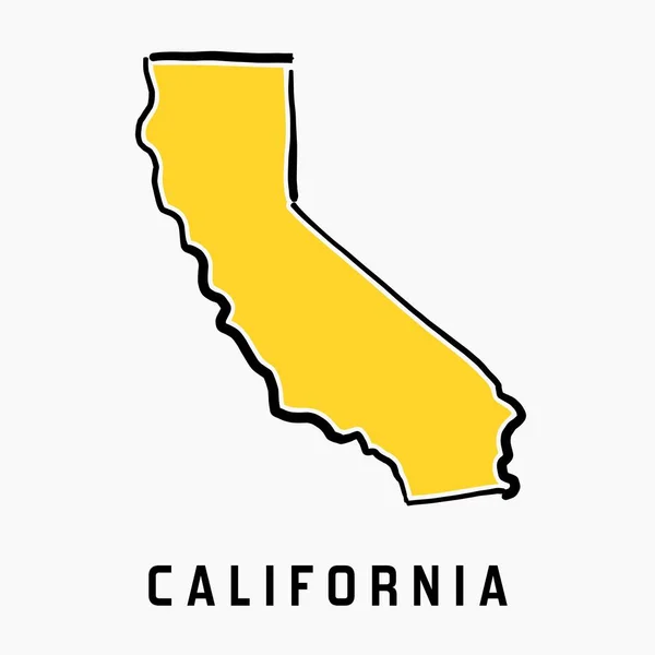 Esboço do mapa da Califórnia — Vetor de Stock