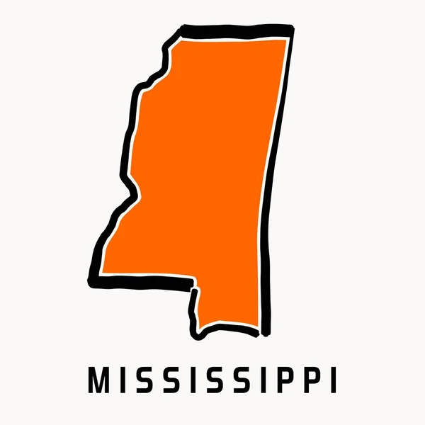 Mapa do Mississippi esboço — Vetor de Stock