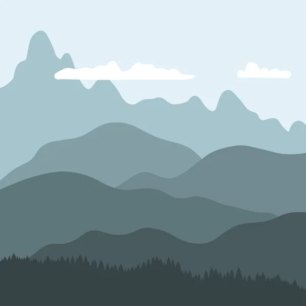 Paisaje de montaña - ilustración vectorial — Vector de stock