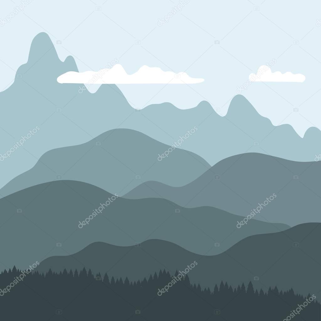 Mountain landscape - vector illustration