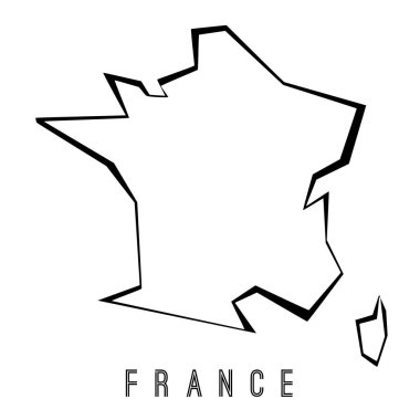 Fransa Haritası - vektörel grafikler