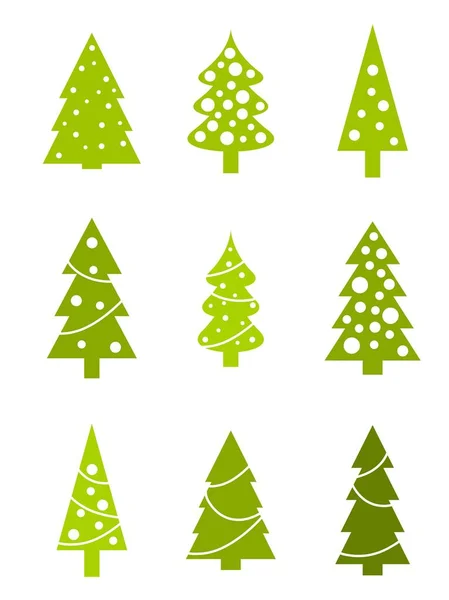 Iconos del árbol de Navidad — Vector de stock