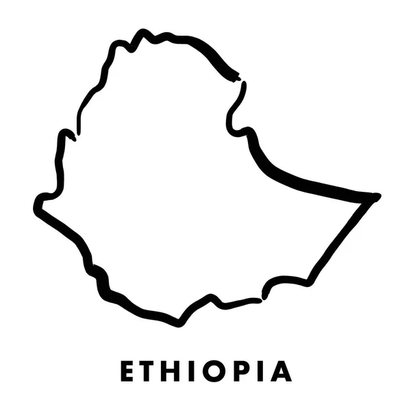 Mapa do contorno da Etiópia — Vetor de Stock