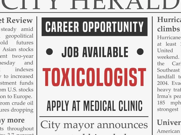 Toksikolog tıbbi kariyer — Stok Vektör
