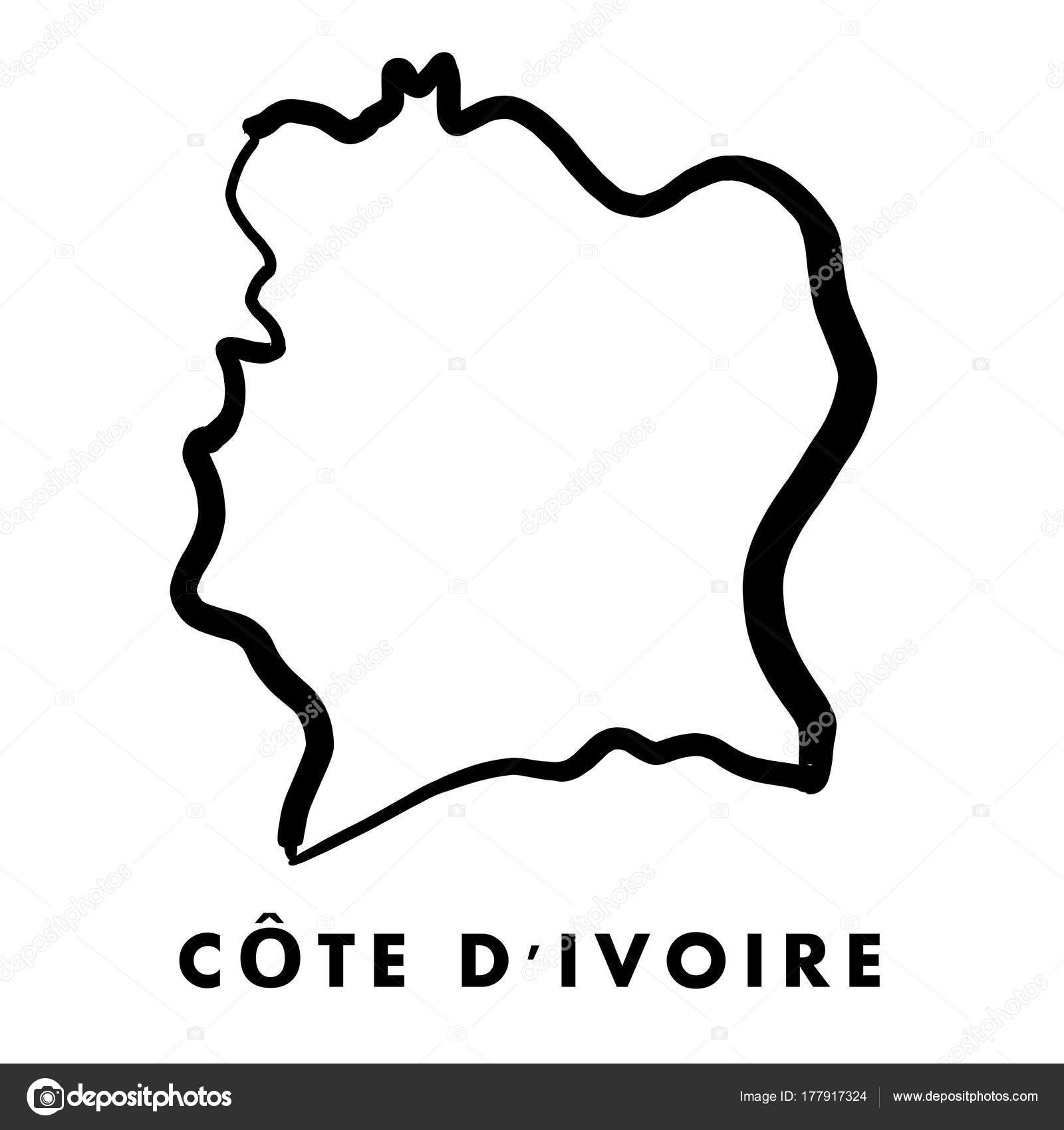 carte de cote d ivoire dessin Cote D Ivoire Map Outline Stock Vector C Tupungato 177917324 carte de cote d ivoire dessin