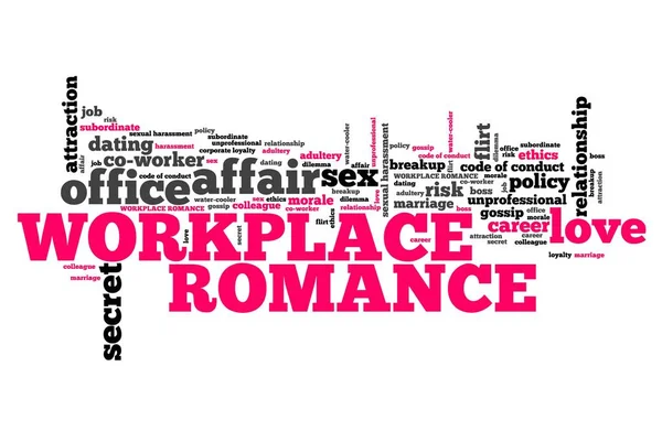 Romance en el lugar de trabajo - tag cloud illustration —  Fotos de Stock