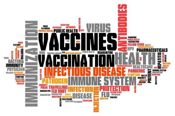 Vaccins - tag cloud illustratie — Stockfoto