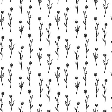 Retro çiçek desenli