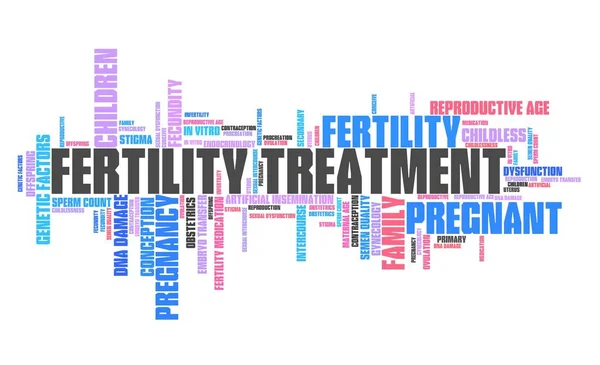 Nuage d'étiquette de traitement de fertilité — Photo