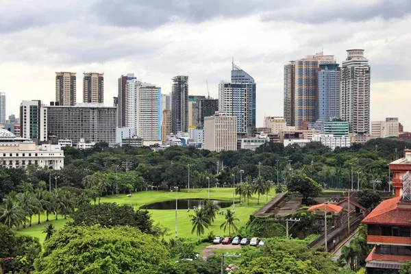 Manila City Skyline Philippines Ermita Paco Districts Seen Intramuros — Stock Photo, Image