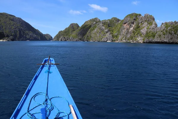 Onboard Traditional Bangka Boat Philippines Island Hopping Tour Matinloc Island — Stock Photo, Image